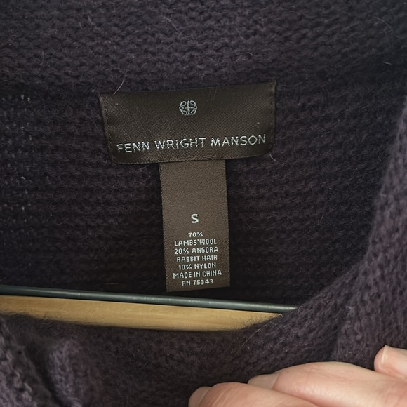 Lord & Taylor Purple Poncho Sweater with High Collar - Picture 2 of 3